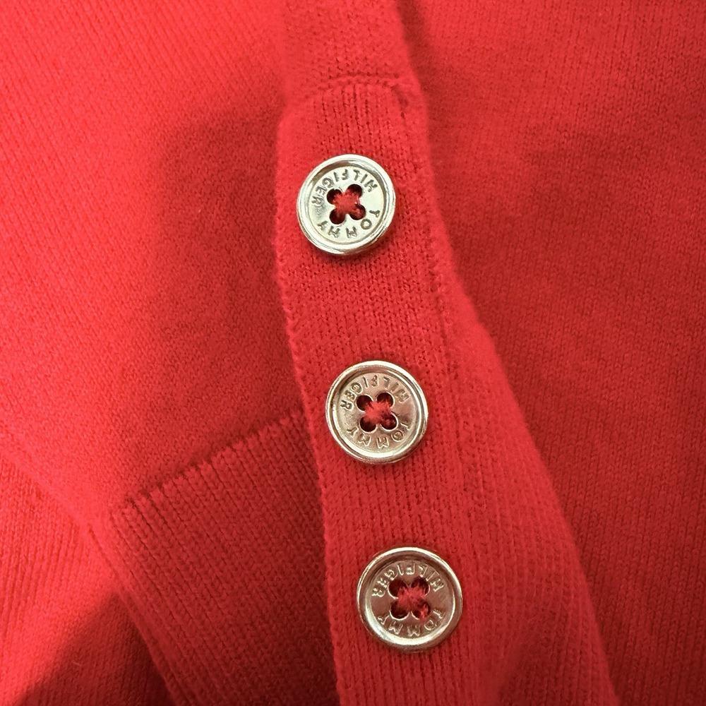 Women's Tommy Hilfinger Red Turtleneck Size Medium Made In‎ Cambodia - Picture 3 of 8